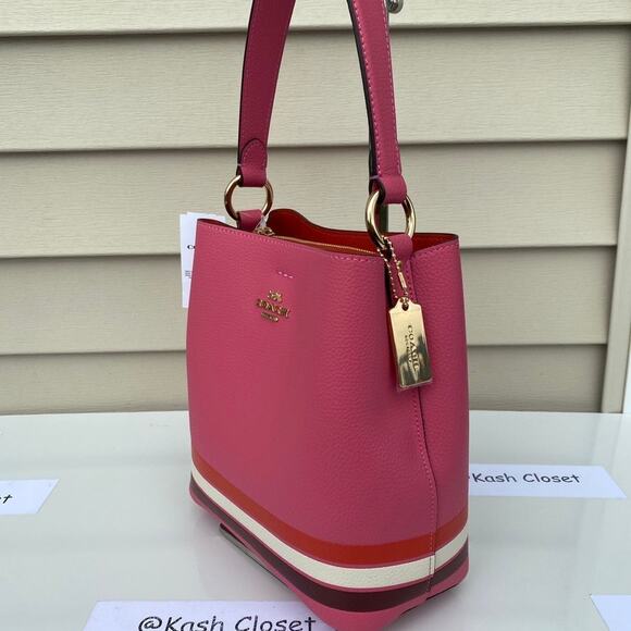 COACH Bucket Bag Colorblock With Stripe - Picture 3 of 9